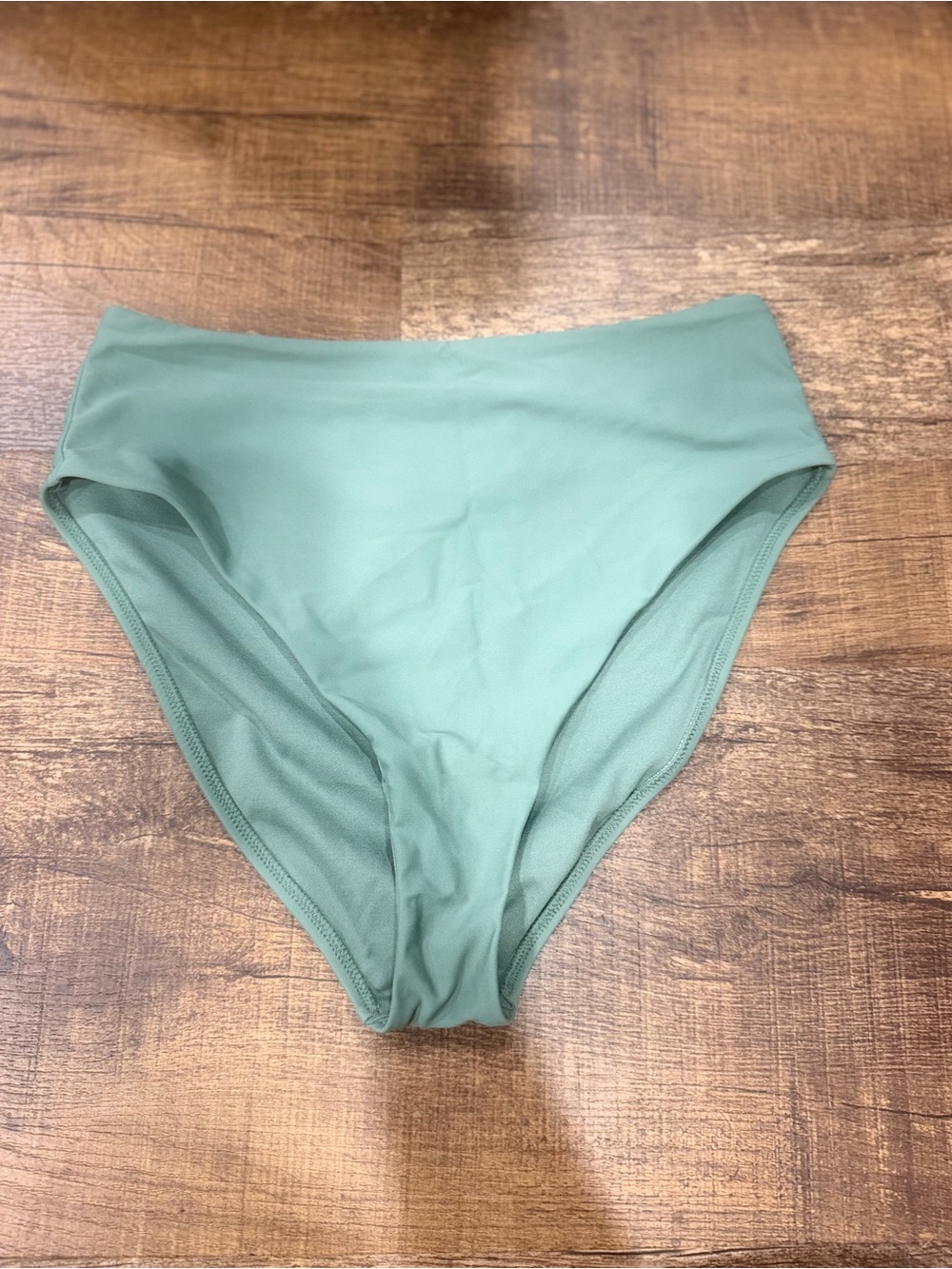 Shade & Shore High-Waist Bikini Bottom in Sage Green